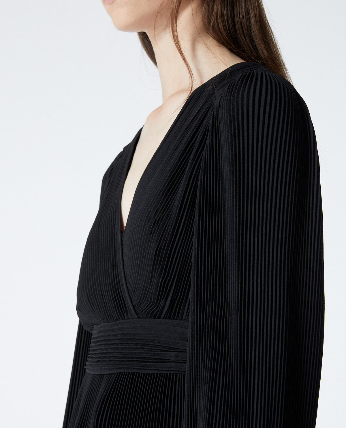 Wrap Top With Pleating | Women | Black