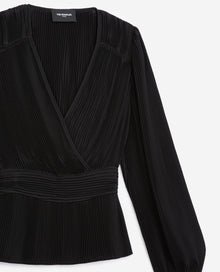 Wrap Top With Pleating | Women | Black