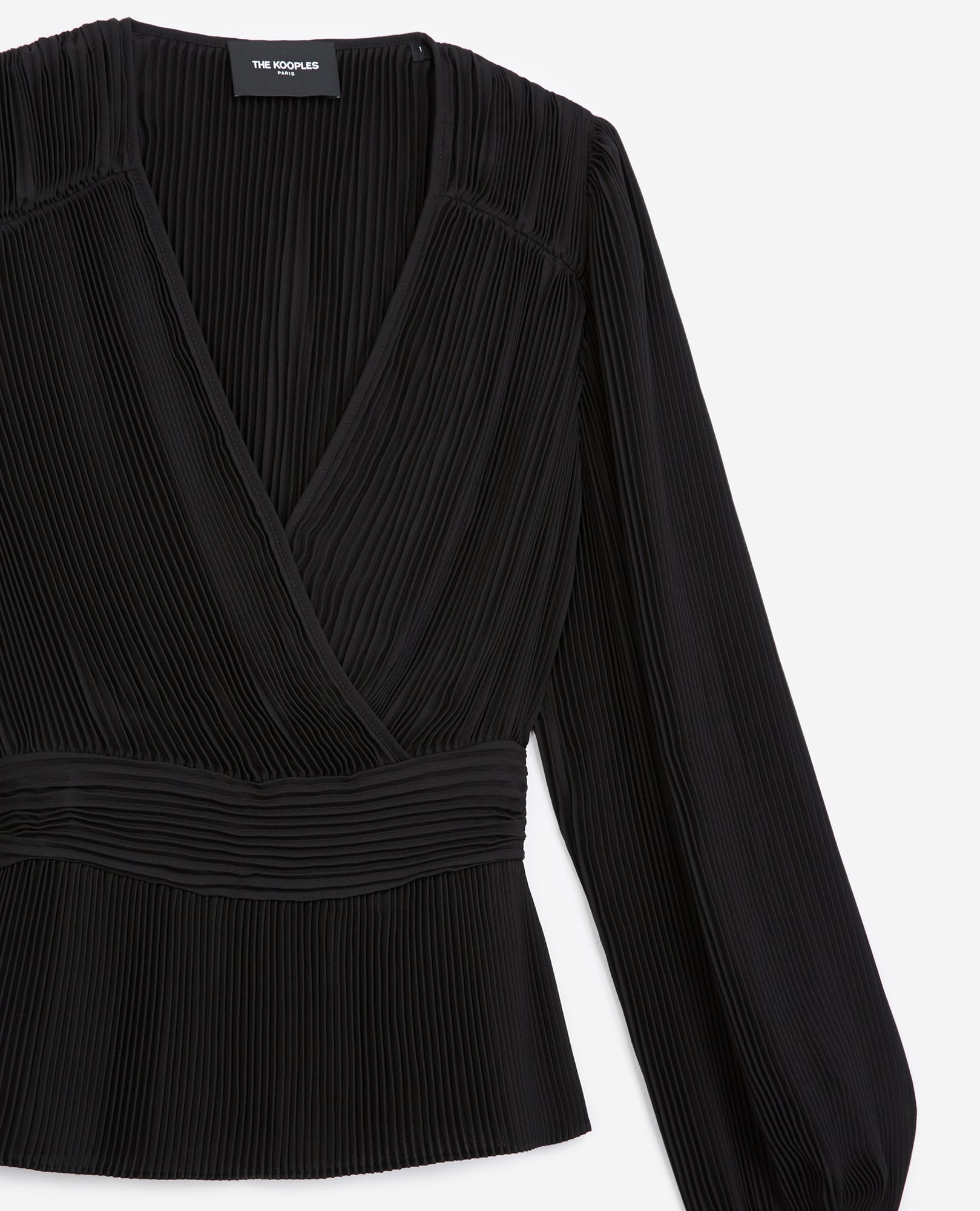 Wrap Top With Pleating | Women | Black