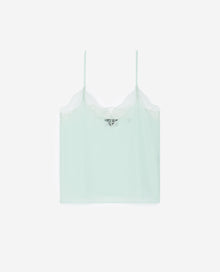 Flowing Green Camisole With Lace | Women | Mint