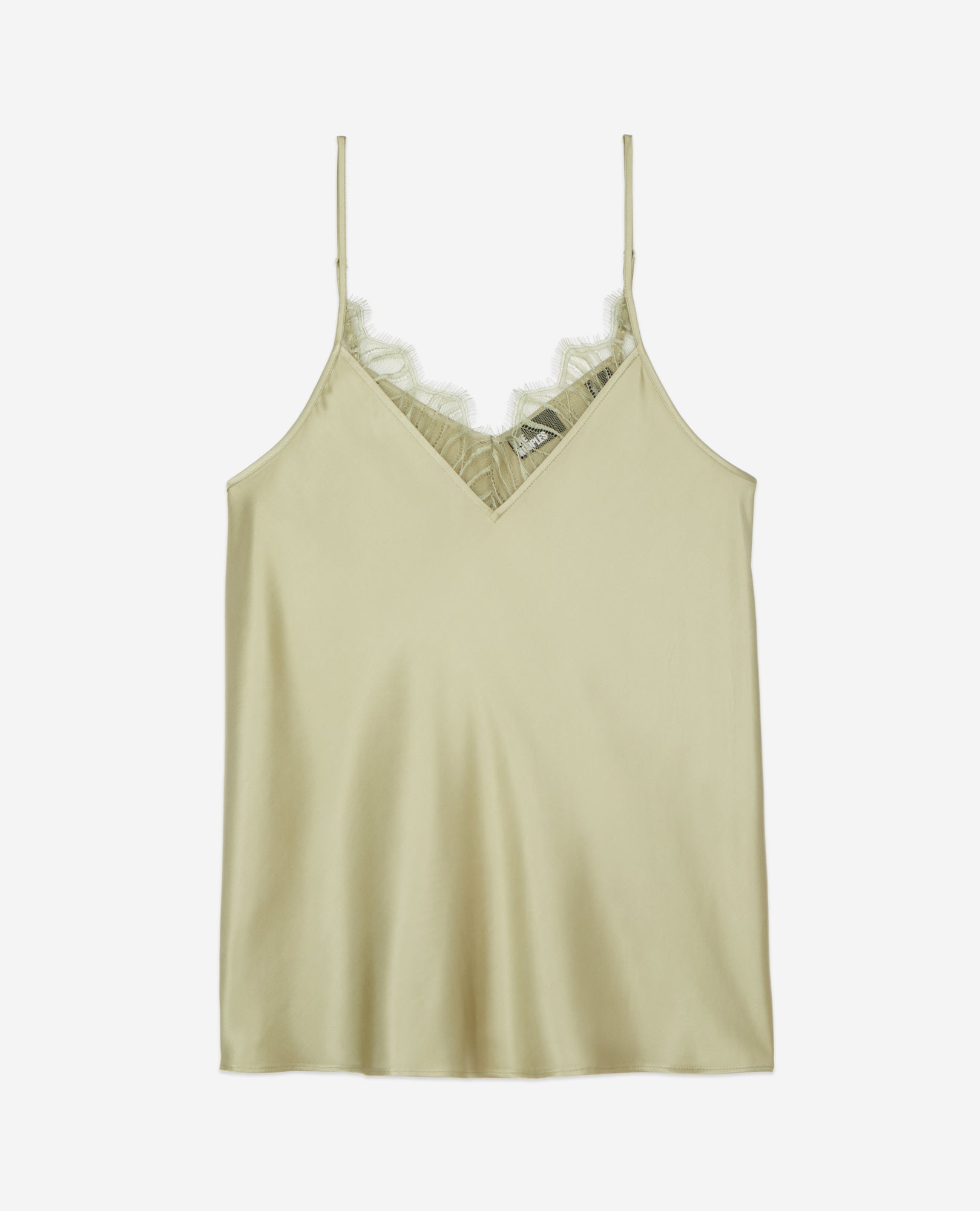 Light Green Camisole With Lace | Women | Khaki Grey