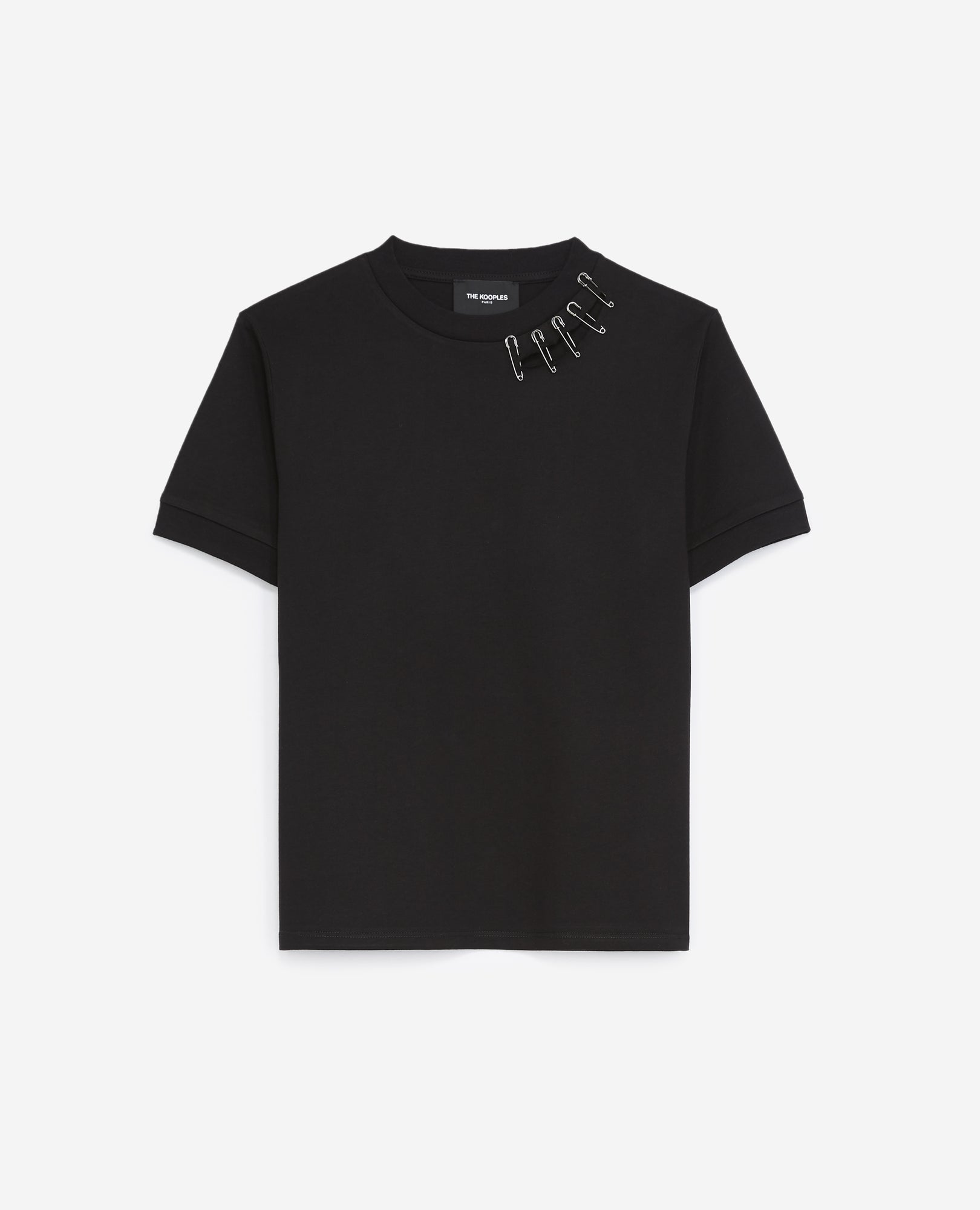 Cotton T-Shirt With Pins | Women | Black