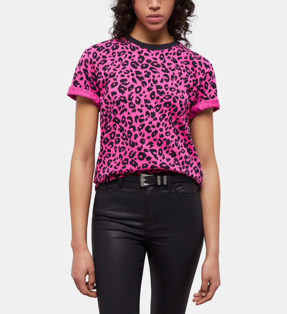 Printed T-Shirt | Women | Black x Pink