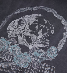 T-Shirt With Vintage Skull Serigraphy | Women | Black Washed