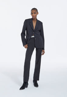 Straight Tailored Wool Jacket | Women | Black