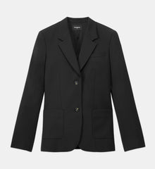 Straight Tailored Wool Jacket | Women | Black