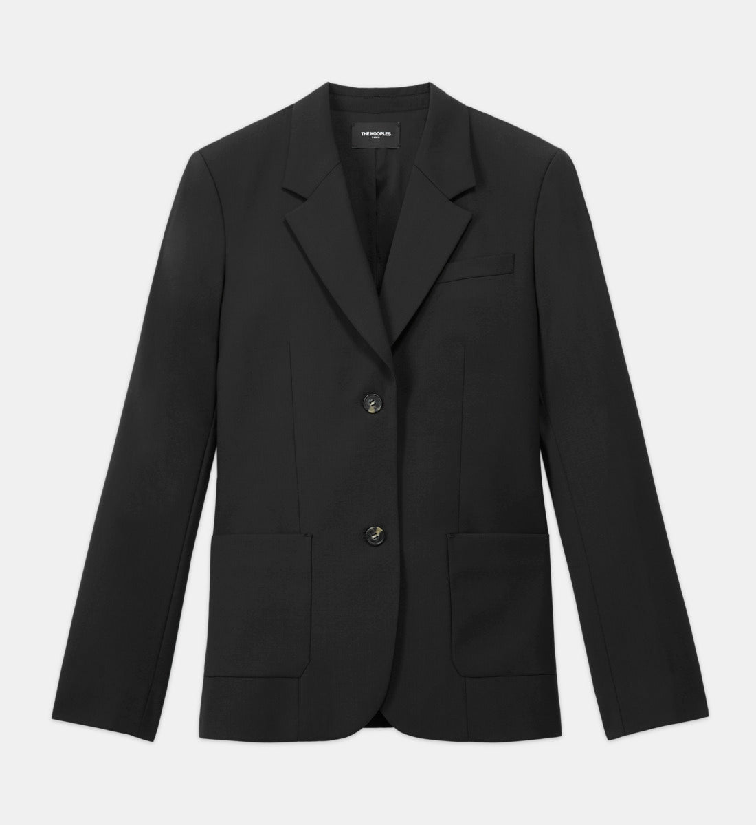 Straight Tailored Wool Jacket | Women | Black