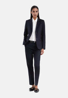 Wool Suit Jacket Cinched Cut | Women | Navy Blue