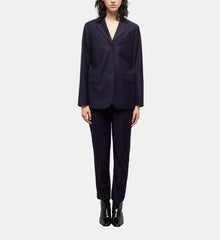 Blue Wool Suit Jacket | Women | Navy