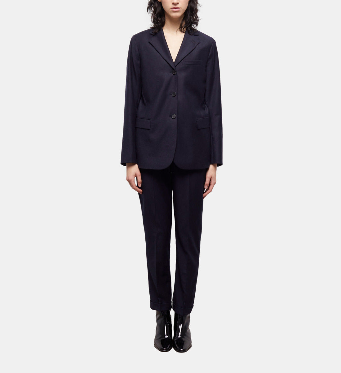 Blue Wool Suit Jacket | Women | Navy