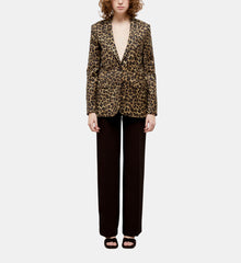 Print Straight-Cut Jacket | Women | Leopard