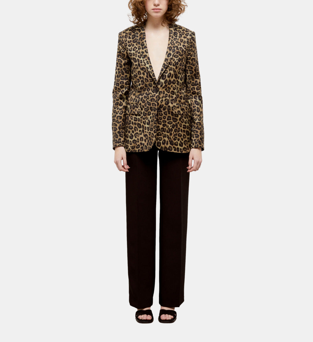 Print Straight-Cut Jacket | Women | Leopard