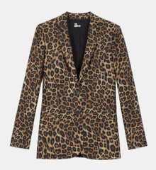 Print Straight-Cut Jacket | Women | Leopard