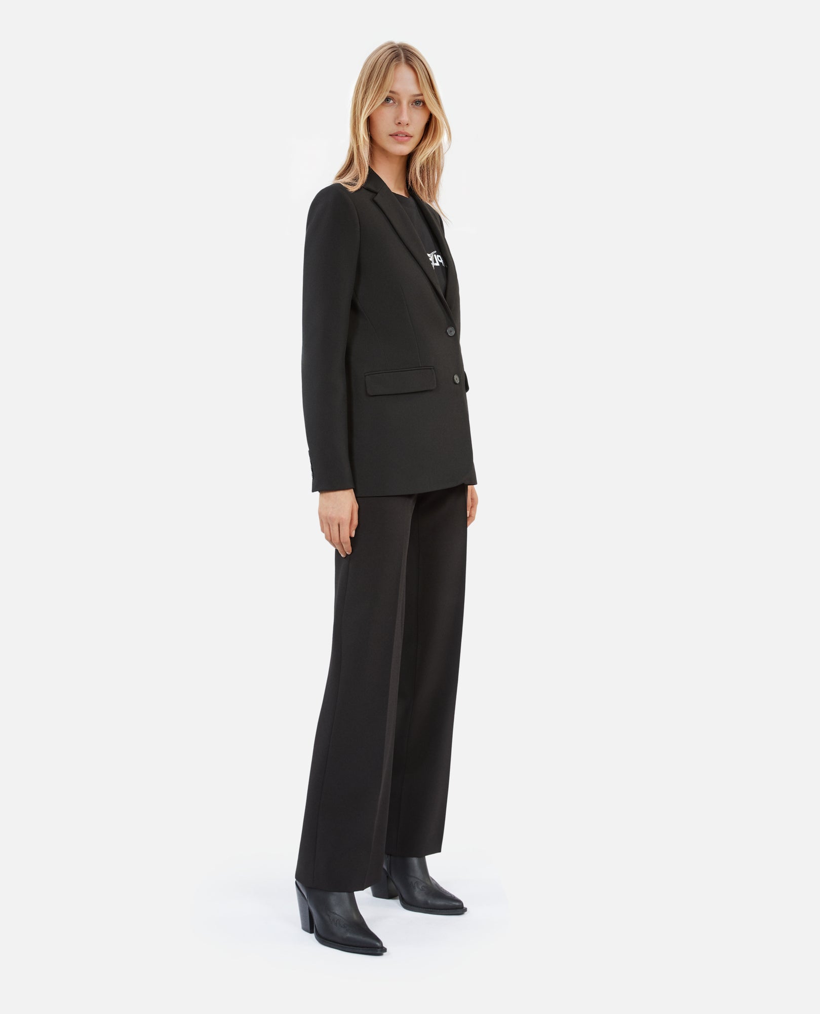 Crêpe Suit Jacket Straight Cut | Women | Black