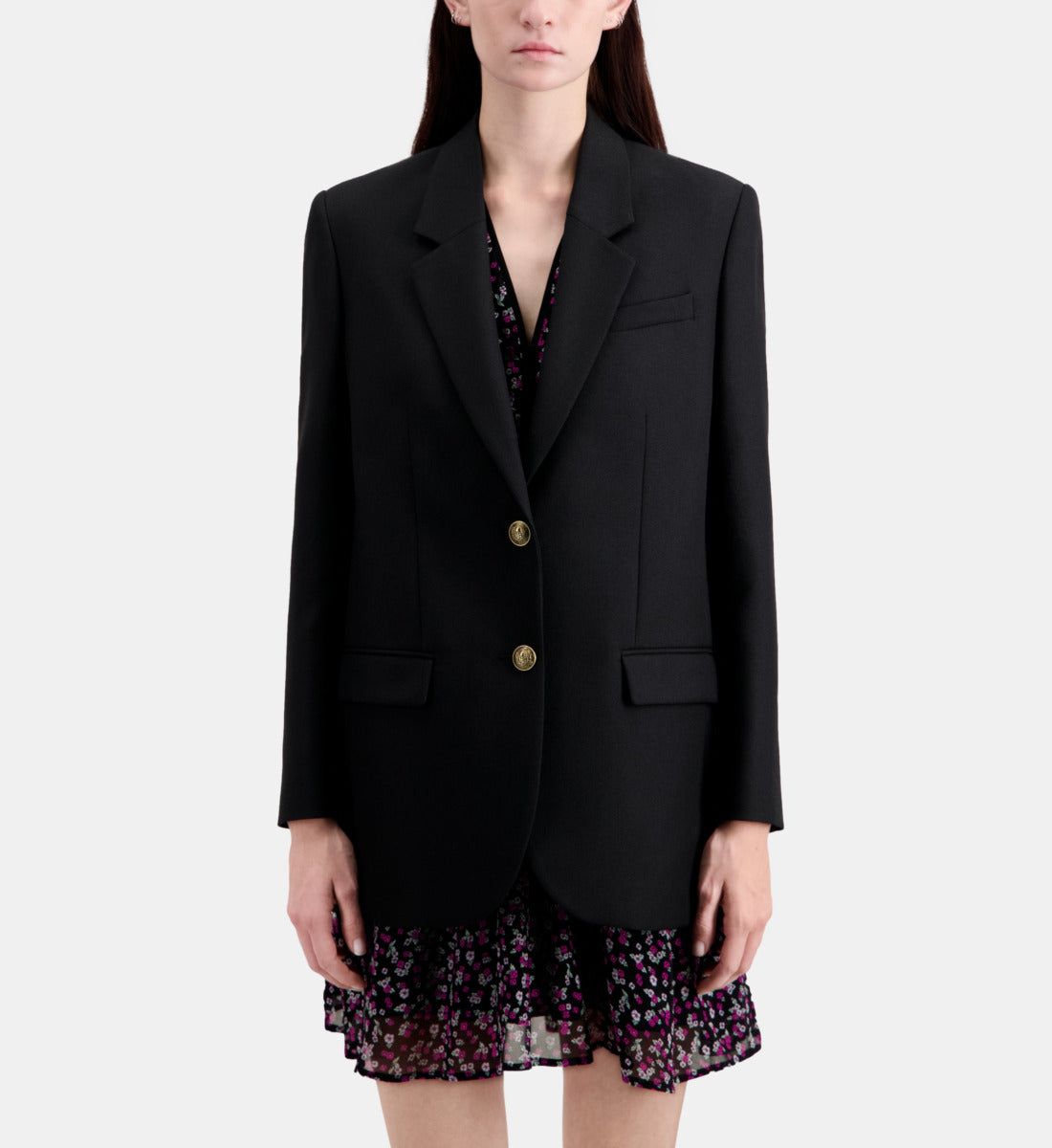 Wool Blend Blazer | Women | Black