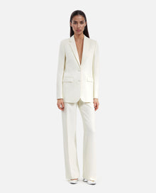 Crepe Suit Jacket Straight Cut | Women | Ecru