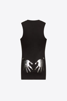 Handprint Sleeveless Mini Dress | Black