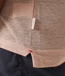 Felix Linen Resort Collar Linen Pique Polo Shirt | Seashell Pink