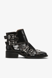 Feminine Buckle Naplack Boots | Black