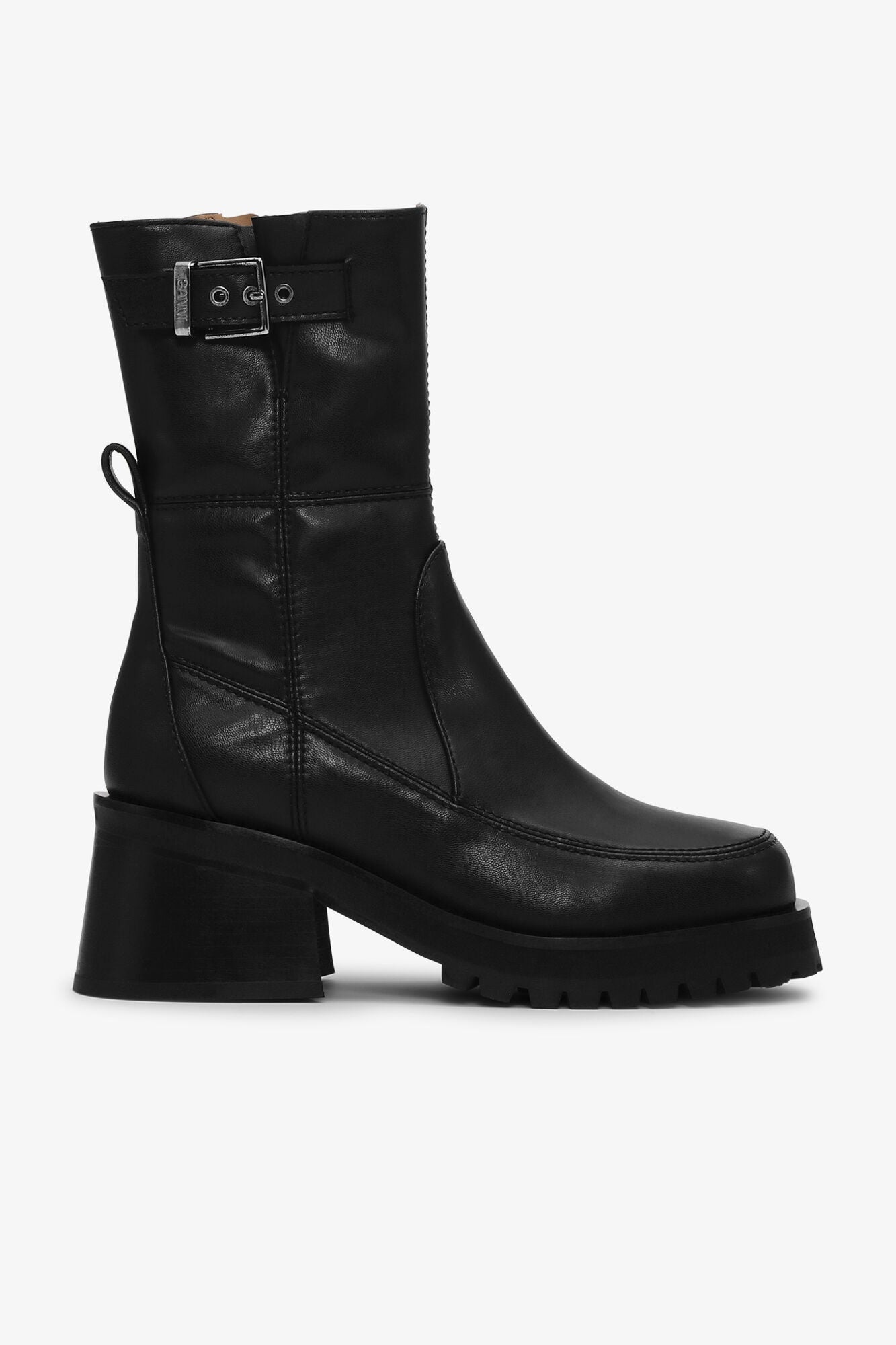 Feminine Buckle Platform Boots | Black