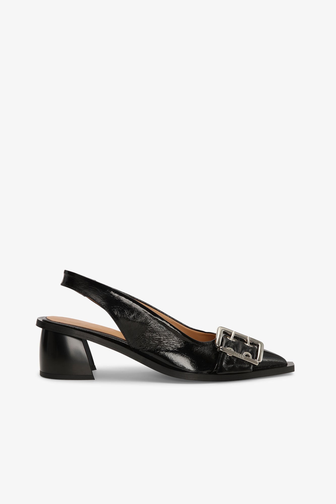 Feminine Buckle Slingback Pumps | Black