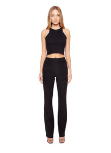 Womens | Flared Rib Knit Leggings | Black