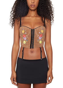 Womens | Flora Balconette Corset | Brown