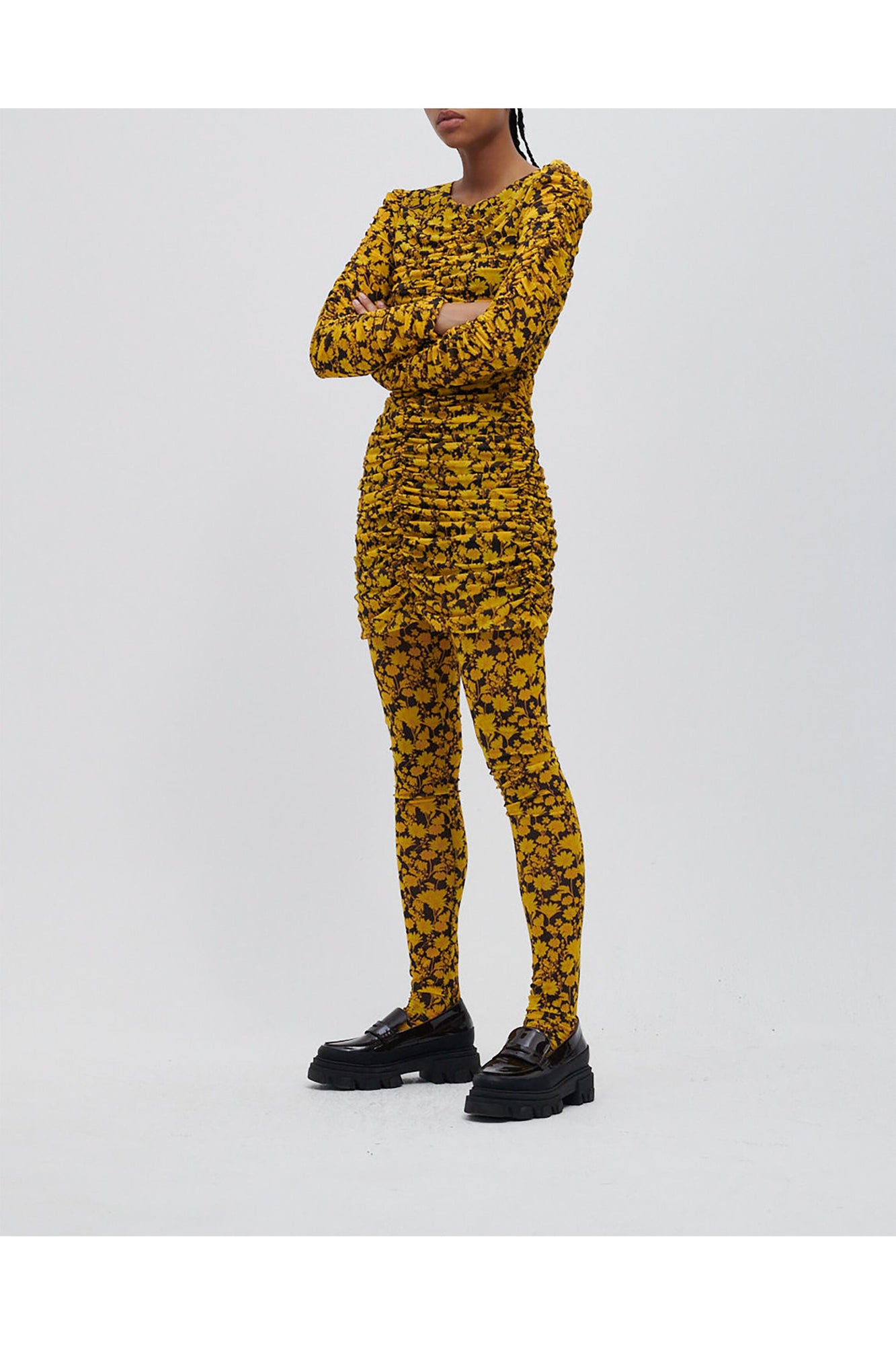 Floral Mesh Leggings | Spectra Yellow