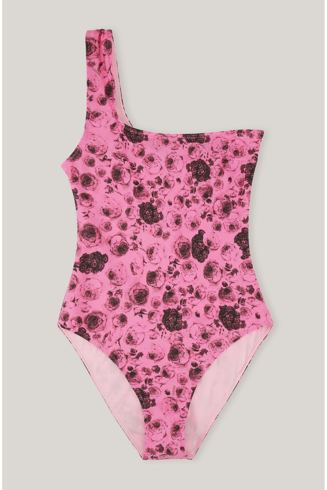 Floral One Shoulder Swimsuit | Shocking Pink