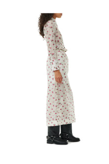 Floral Organza Jacquard Long Elasticated Skirt | Tofu