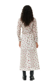 Floral Organza Jacquard Long Elasticated Skirt | Tofu