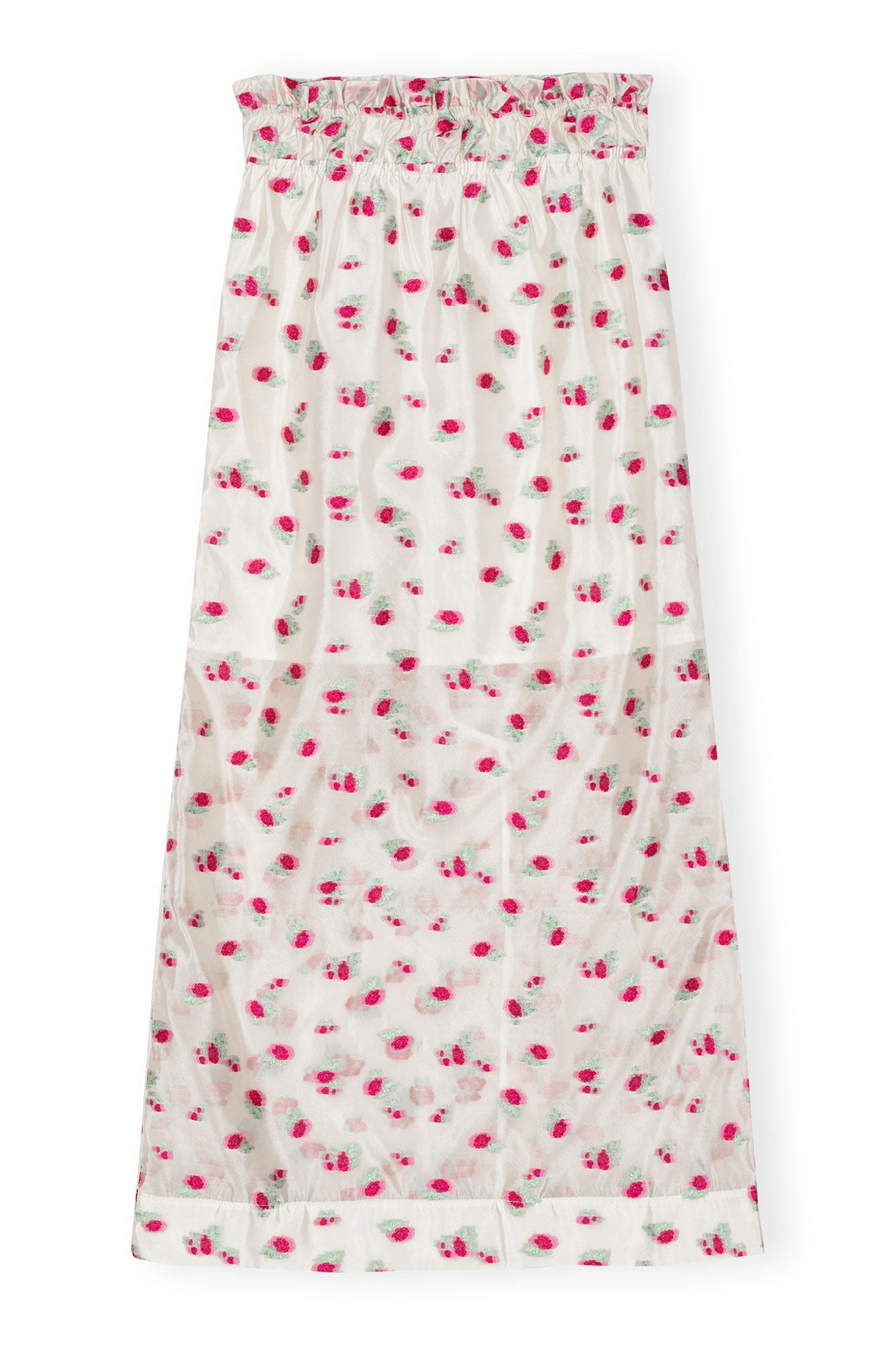 Floral Organza Jacquard Long Elasticated Skirt | Tofu
