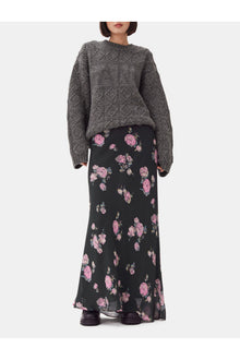 Floral Printed Crepe Maxi Skirt | Climbing Ivy