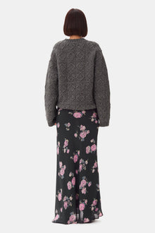 Floral Printed Crepe Maxi Skirt | Climbing Ivy