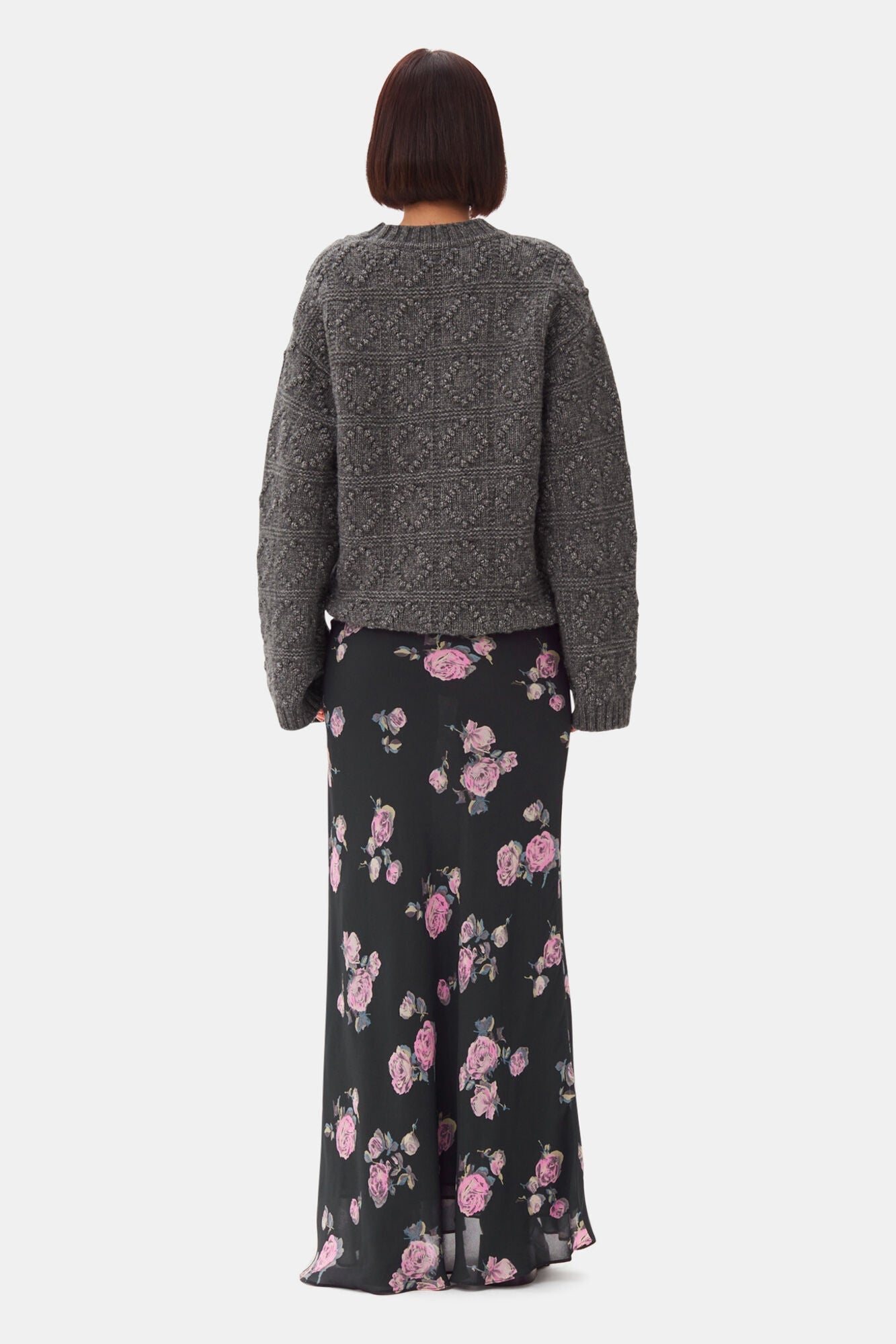Floral Printed Crepe Maxi Skirt | Climbing Ivy
