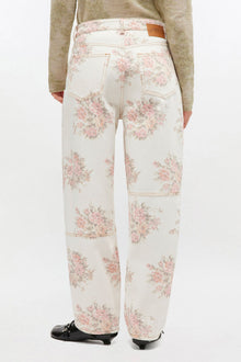 Floral Printed Stary Jeans | Egret