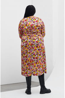 Floral Silk Blend Gather Dress | Mole
