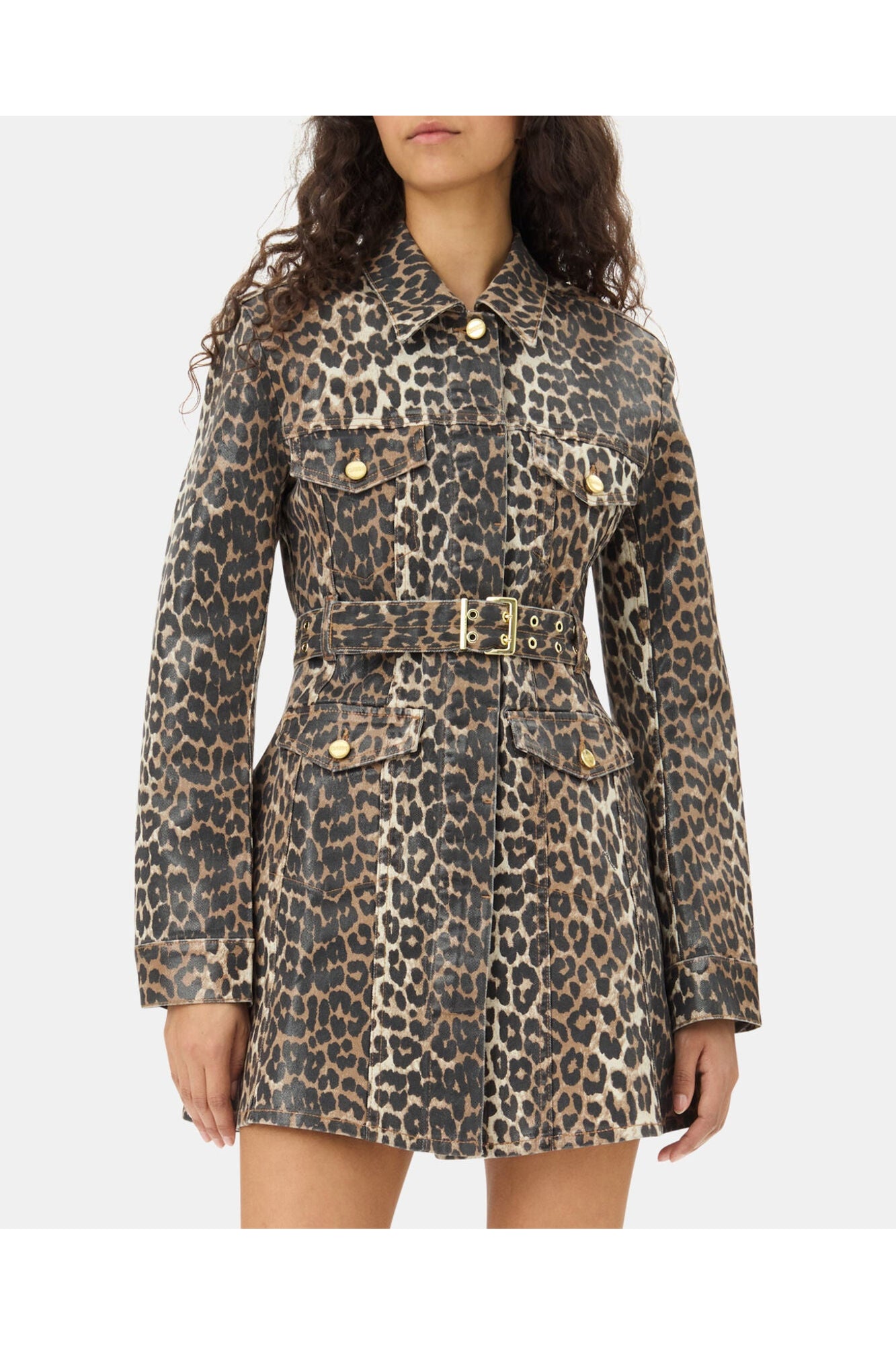 Foil Mini Dress | Leopard
