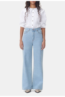 Frill Collar Poplin Shirt | Bright White