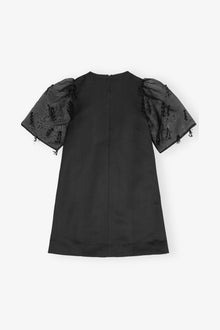 Fringed Organza Mini Dress | Black