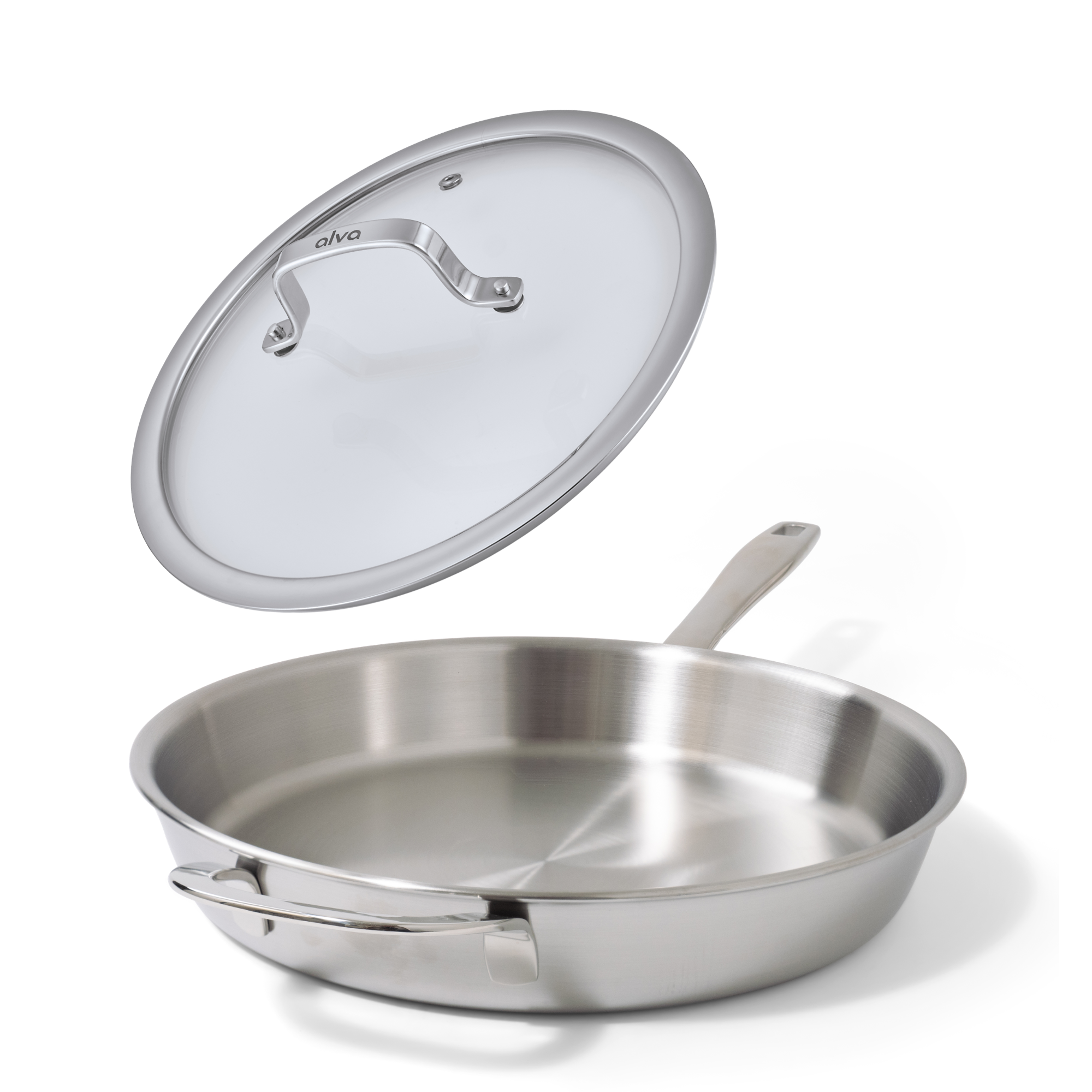Maestro Frying pan 5-ply With Lid 11" | Silver