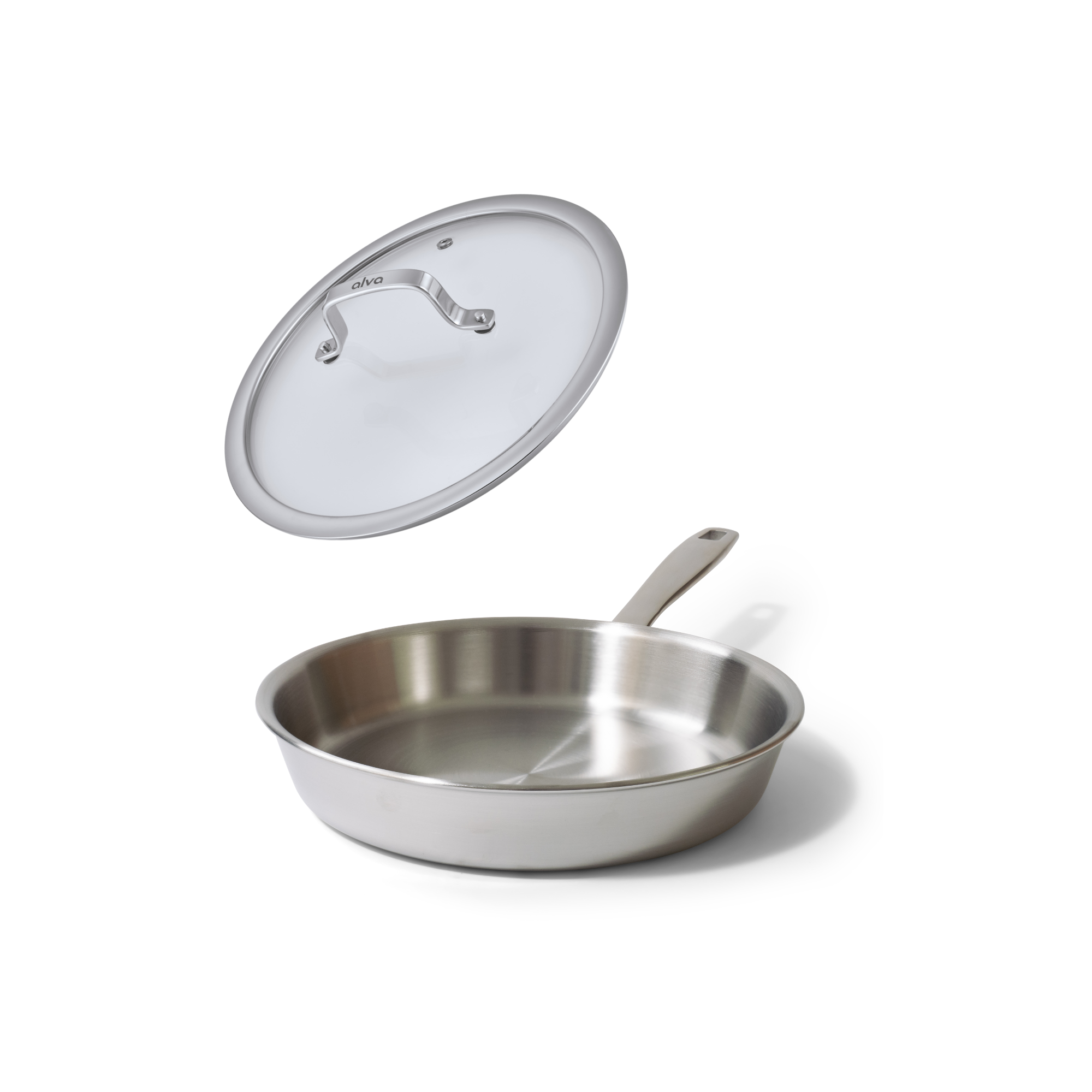 Maestro Frying pan 5-ply With Lid 8" | Silver
