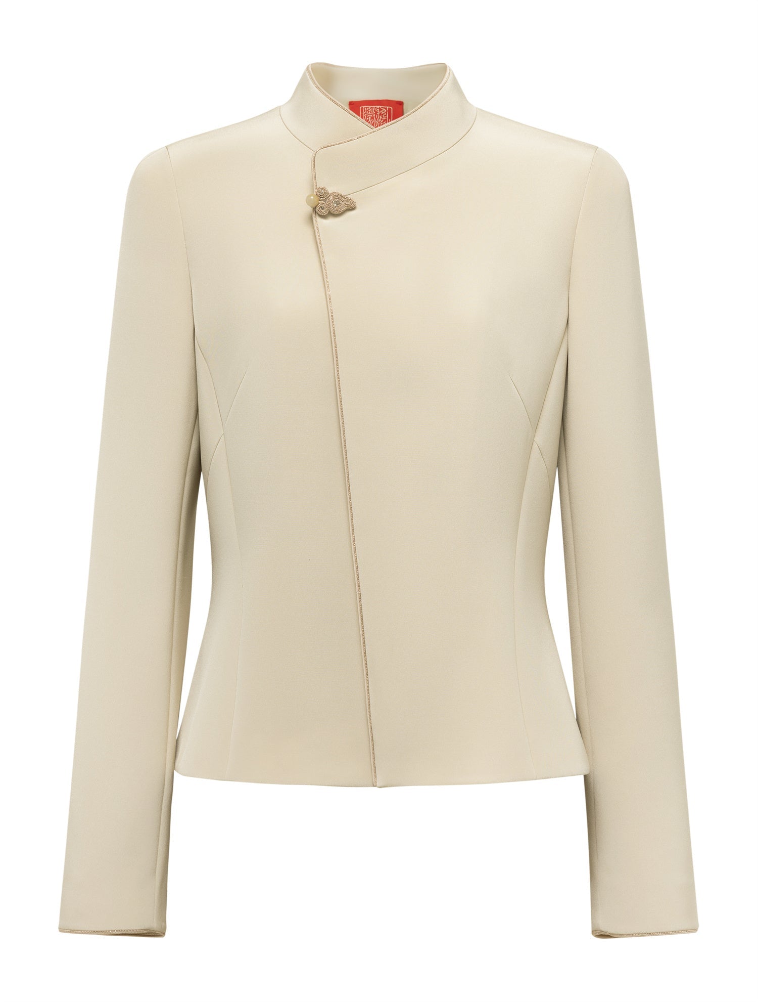 Modified Chinese Cross-Collar Jacket | Beige