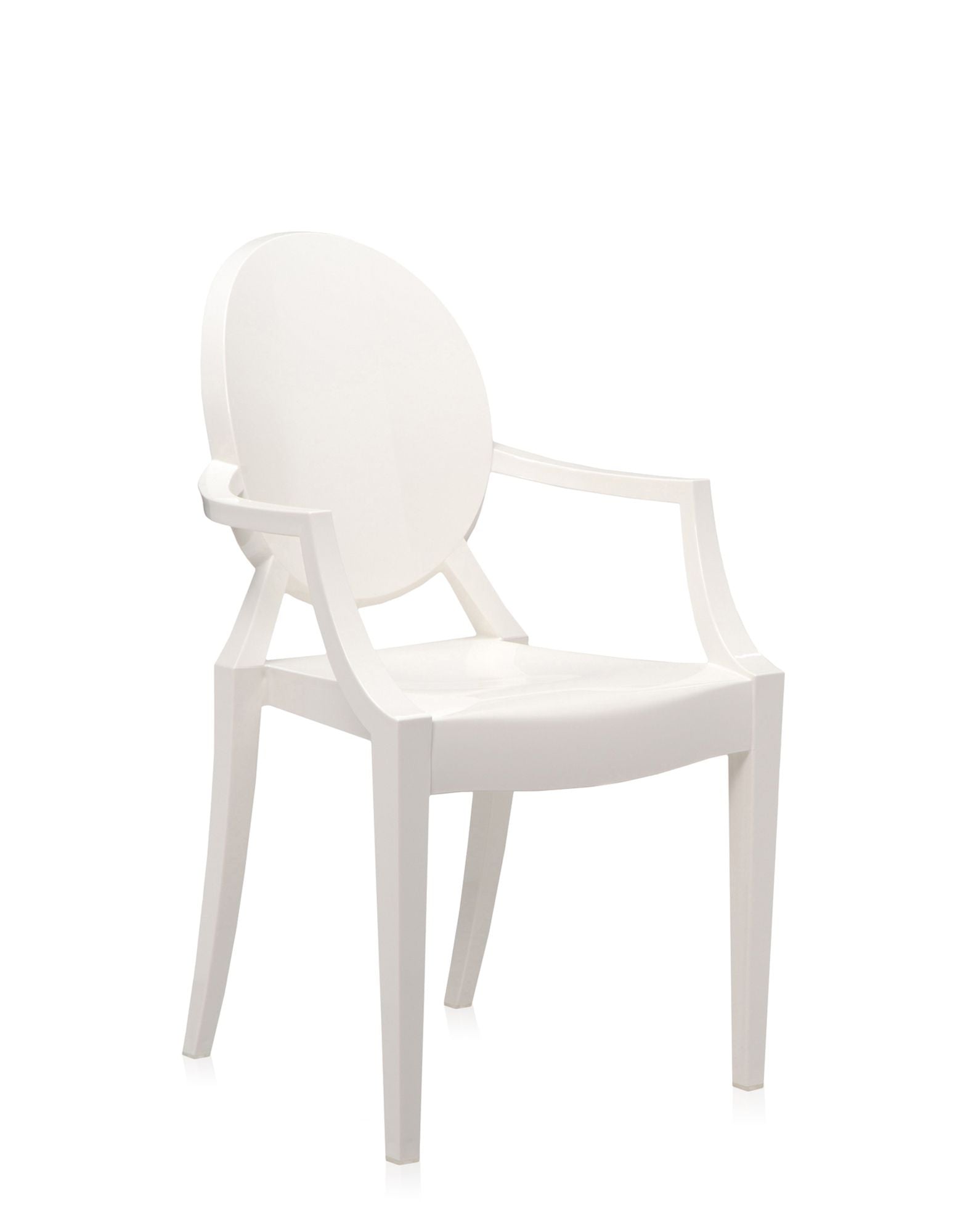 Louis Ghost Armchair - Recycled | Set of 2 | Glossy White