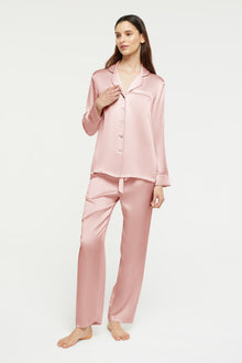 Fine Finishes Pyjama in Bridal Rose with 100% Silk from Ginia Sleepwear