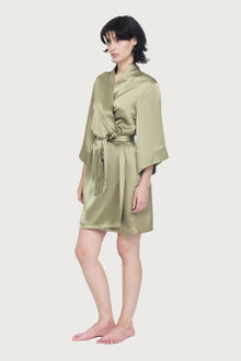 Silk Wrap Gown | Khaki