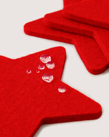Merino Wool All-Star Coaster Solid 4 Pack | Red