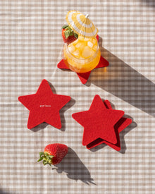Merino Wool All-Star Coaster Solid 4 Pack | Red