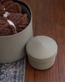 Merino Wool Small Bin w/ Lid | Clay