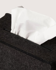Merino Wool Large Tissue Box Cover | Charcoal